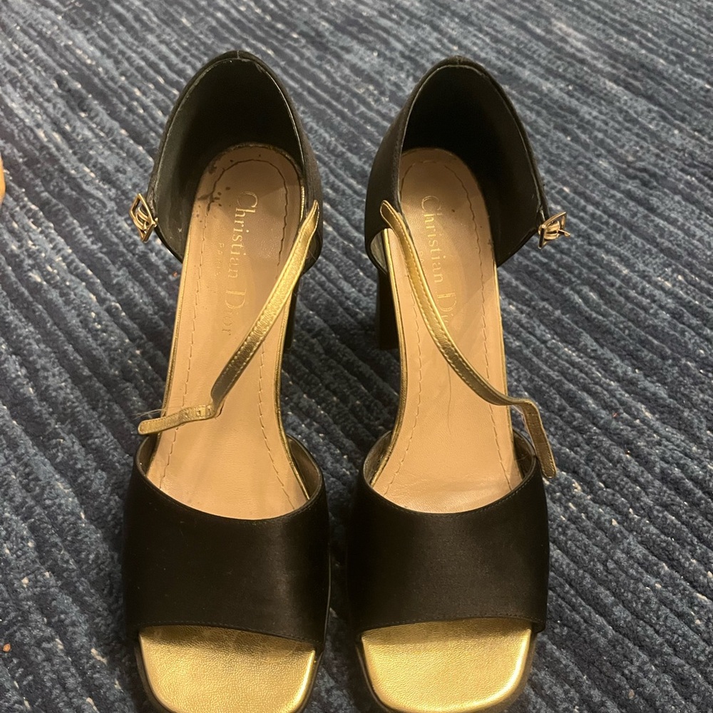 Dior Black and Gold Women's Heels - Picture 3 of 8